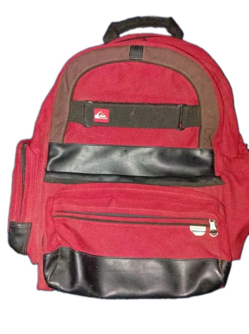 Vintage Y2K Quiksilver Stormproof Series Skateboard Backpack Red CD Holder  Read